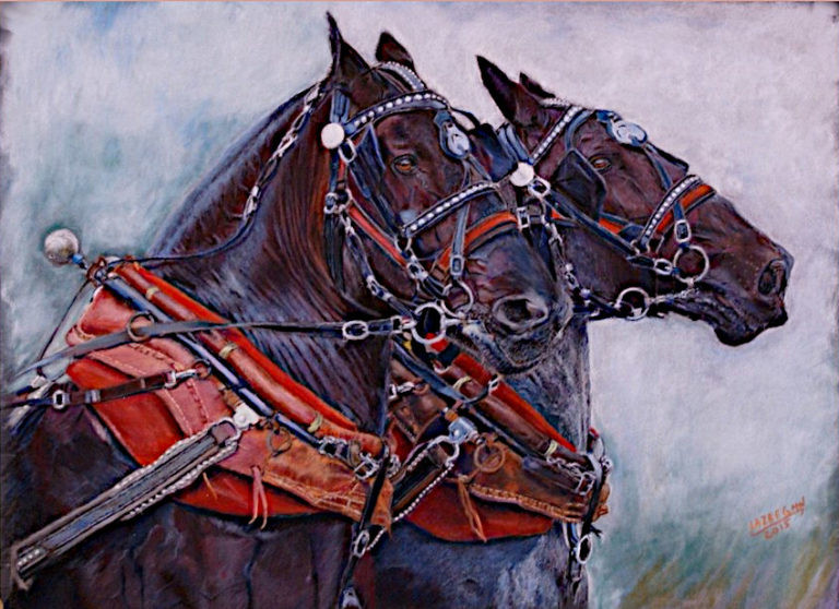 Horse painting, pastel